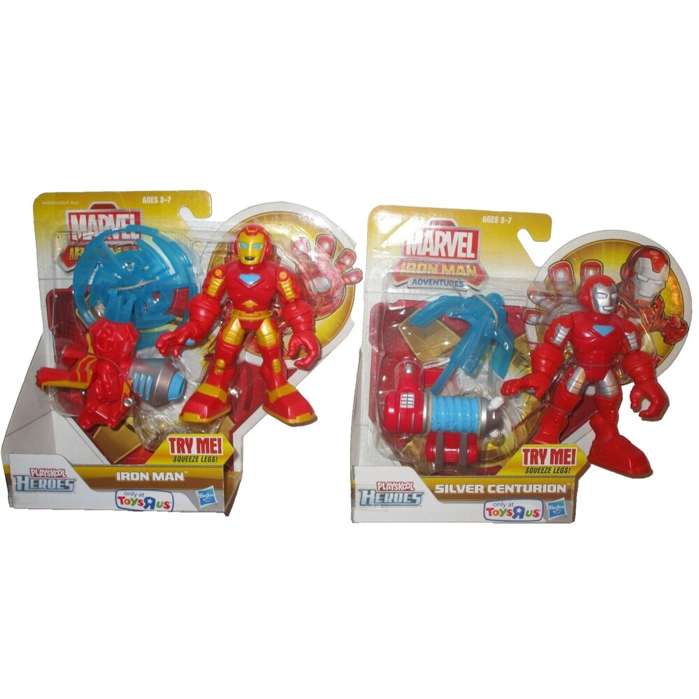 Playskool Heroes Iron Man Adventures Silver Centurion & Iron Man Figures NEW